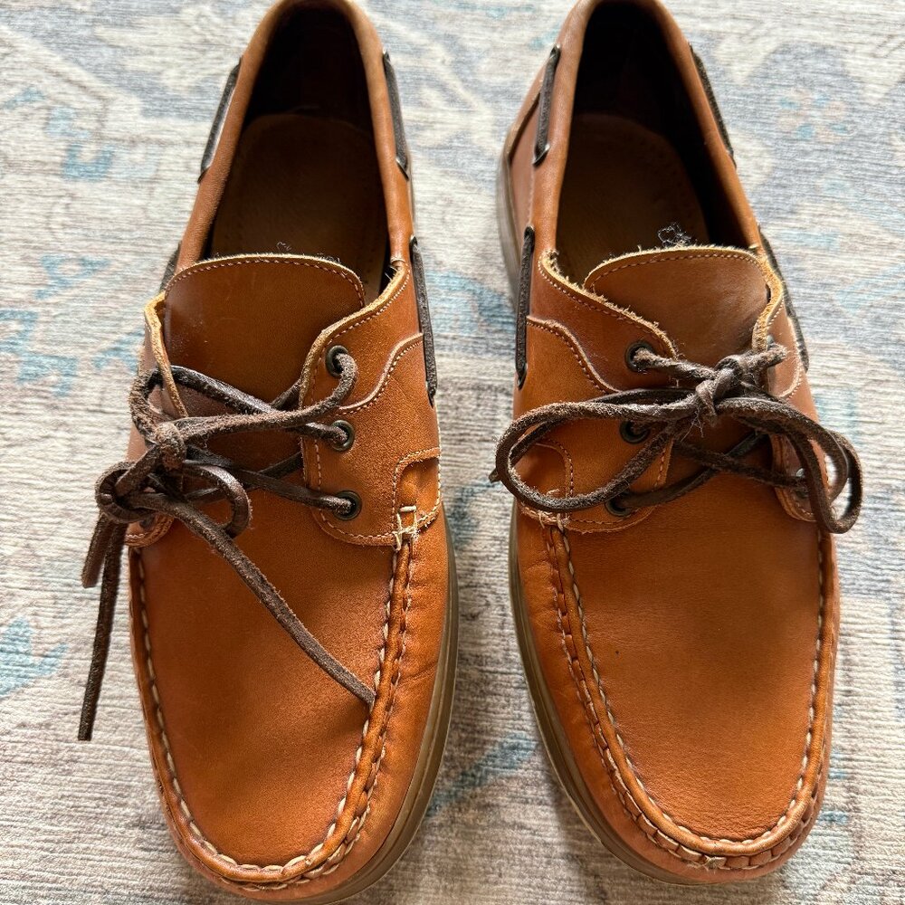 Allen Edmonds Men's Eastport Tan 10.5D Leather Casual Boat Shoes 51964